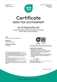 OEKO-TEX ECO PASSPORT 인증서